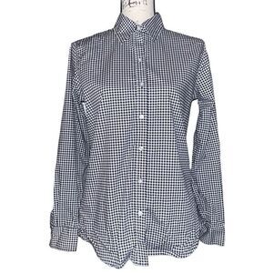 Kim‎ Rogers no iron navy & white gingham blouse